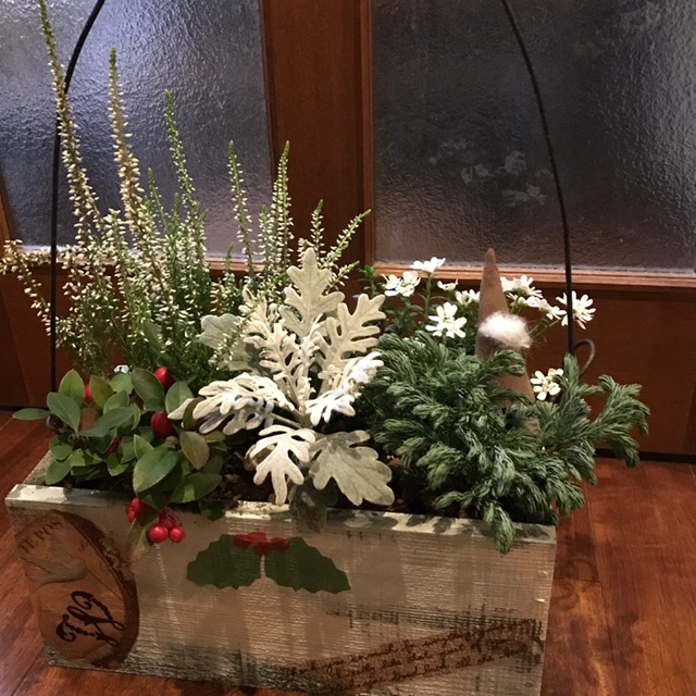 私流にお花でおもてなし 小さな寄せ植え(木)