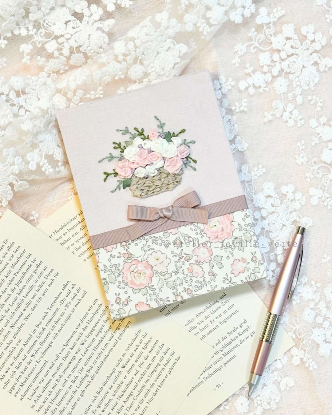 ふんわりかわいい リボン刺しゅう