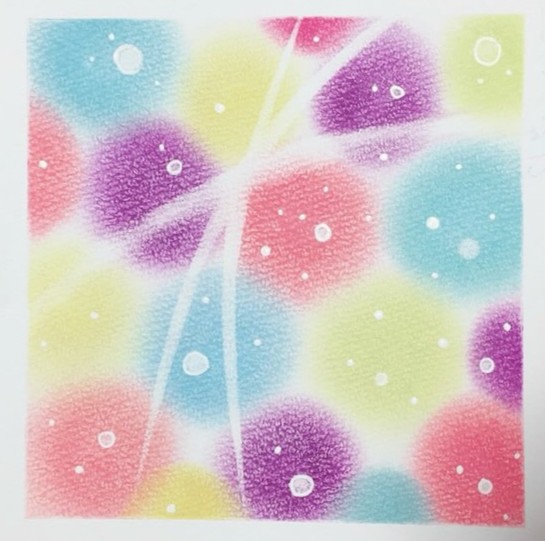 癒しの絵 パステル画 水彩画 パステル画ヒーリングアート｜よつばのしあわせ｜抽象画パステル