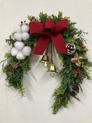 1DAY 幸せを呼ぶ馬蹄型リース 生花のクリスマスリース