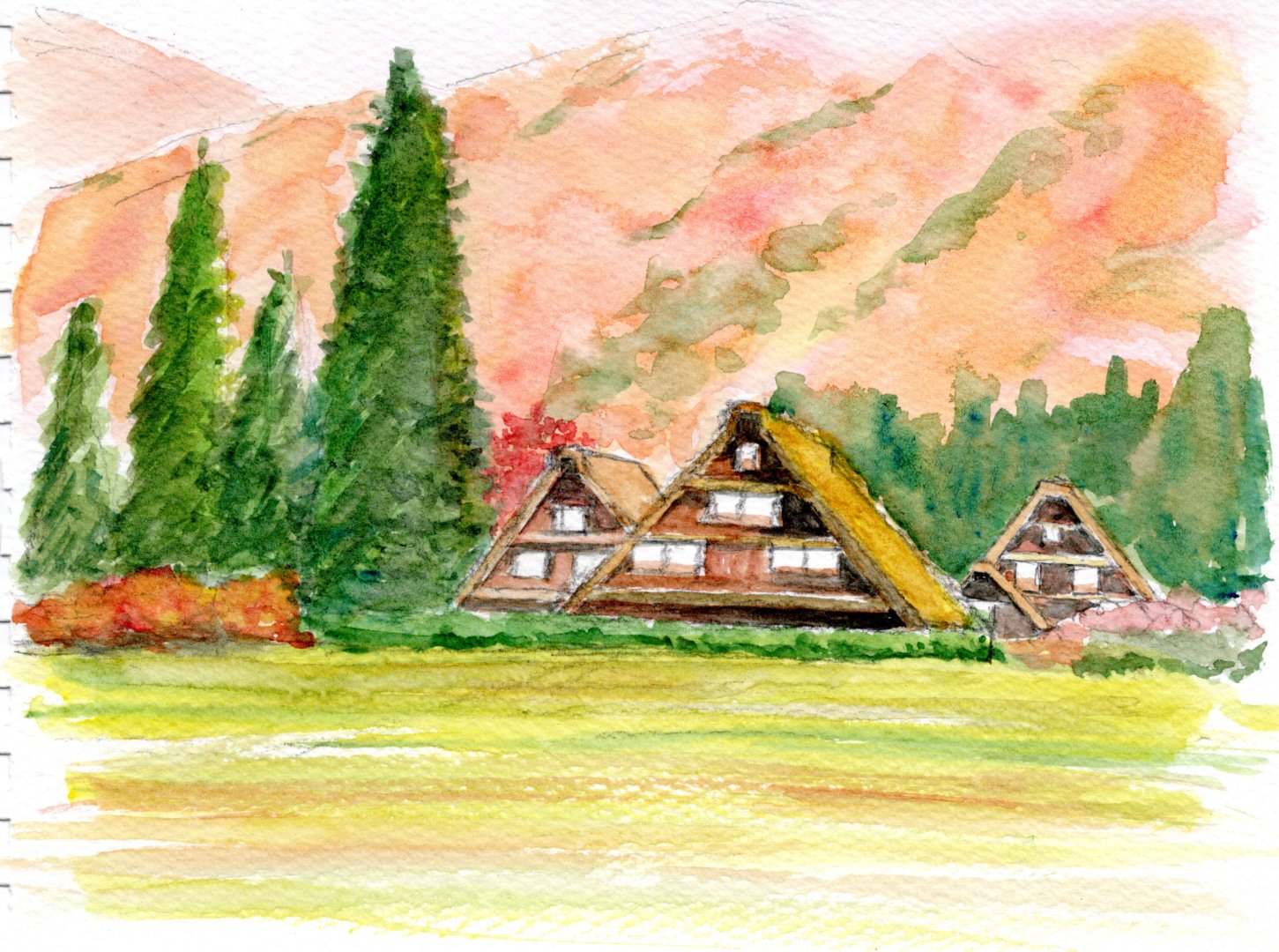 絵をはじめる方の 三原色で描く風景画 ②木