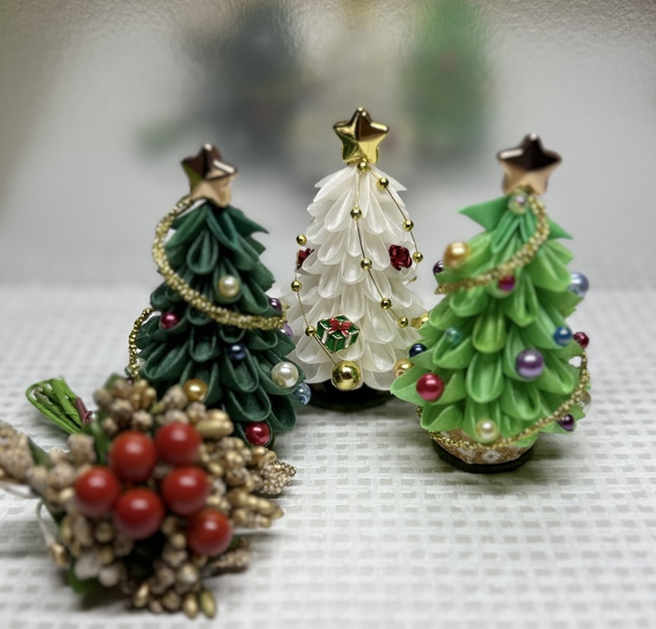 つまみ細工で作る ミニクリスマスツリー 秋の1DAY講座 11/18(火)