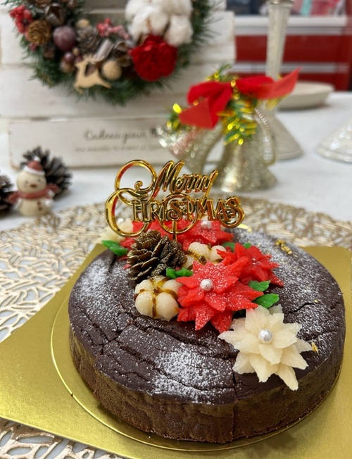 クリスマス1DAY講座 ガトーショコラとあんこのお花