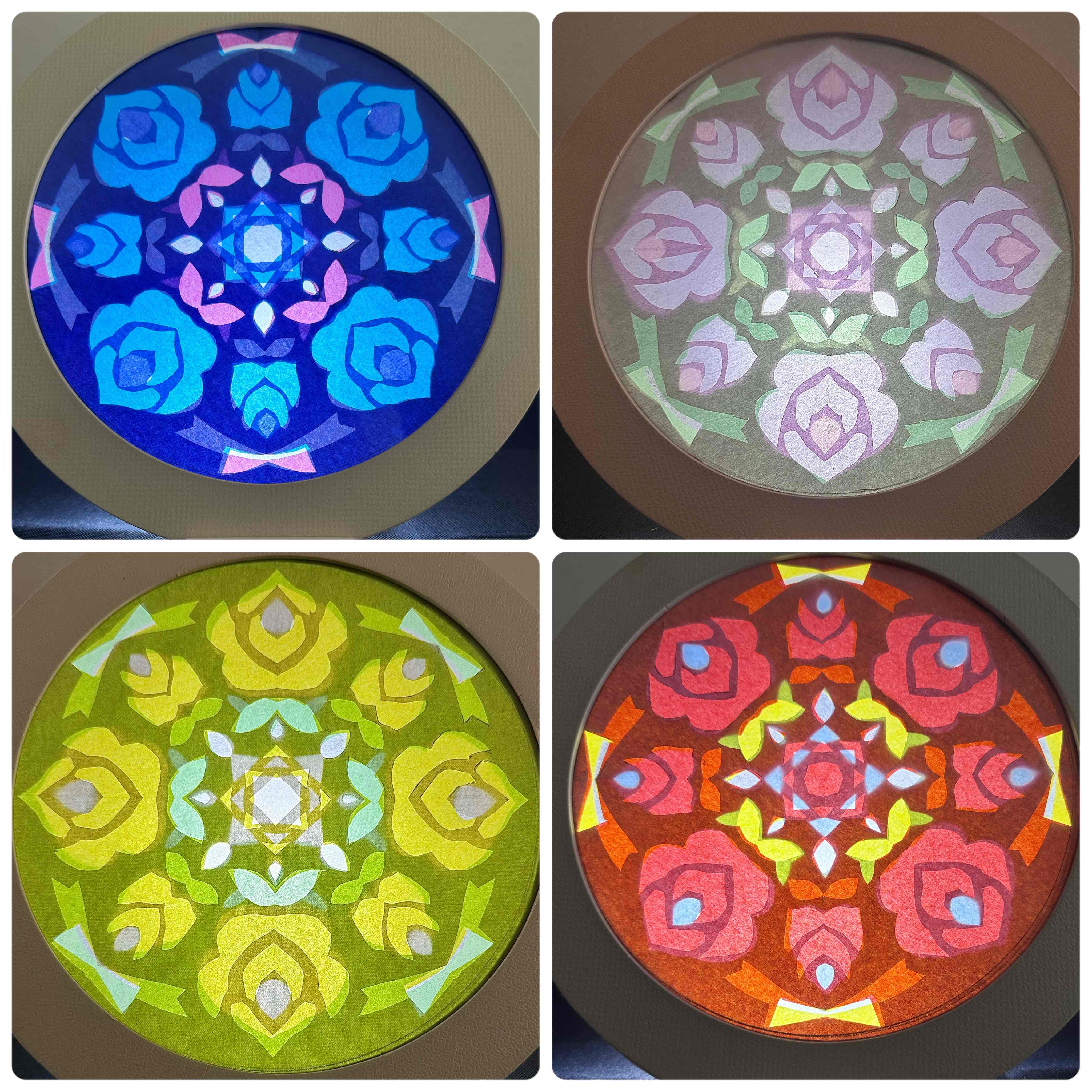 色にときめく紙のステンドグラス ローズウィンドウ