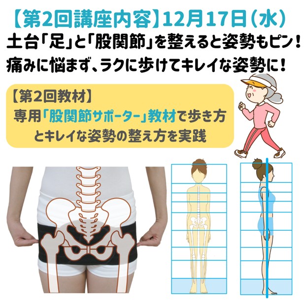 足と股関節のゆがみを改善! 「足から」姿勢を正す歩き方11/19・12/17