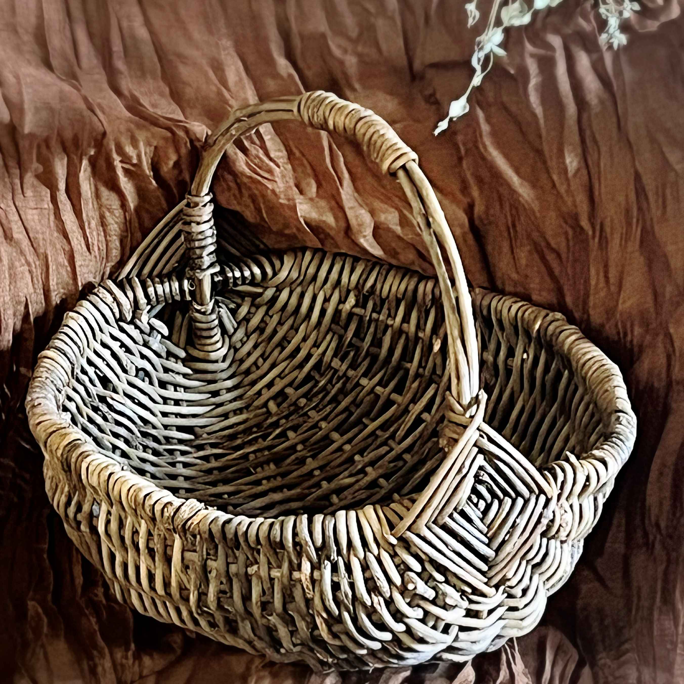 自然素材のかご編み