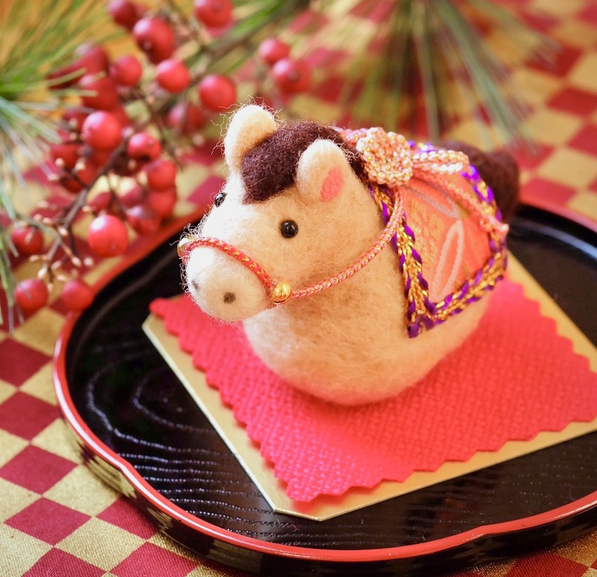 うま年の干支飾り・12/14(日) AMクラス 羊毛フェルトでかわいい干支飾り