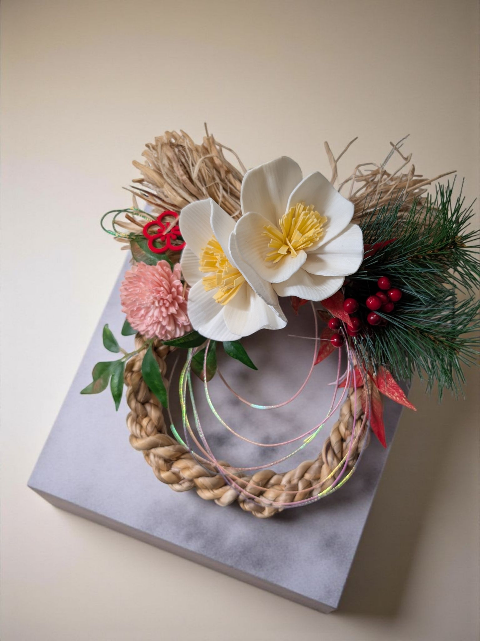 ソラフラワーで作るしめ縄リース HP限定1DAY講座 1DAYレッスン 12月11日(木)