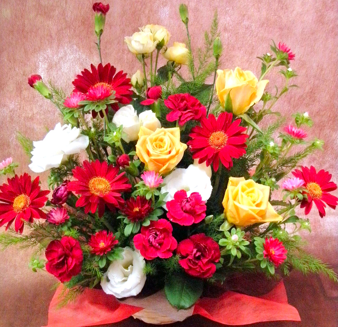 季節のフラワーアレンジ エンジョイコース リビングに飾る花 優しい