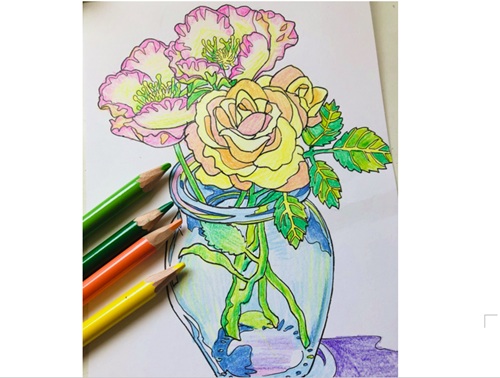 色えんぴつで描く いろどり彩色画