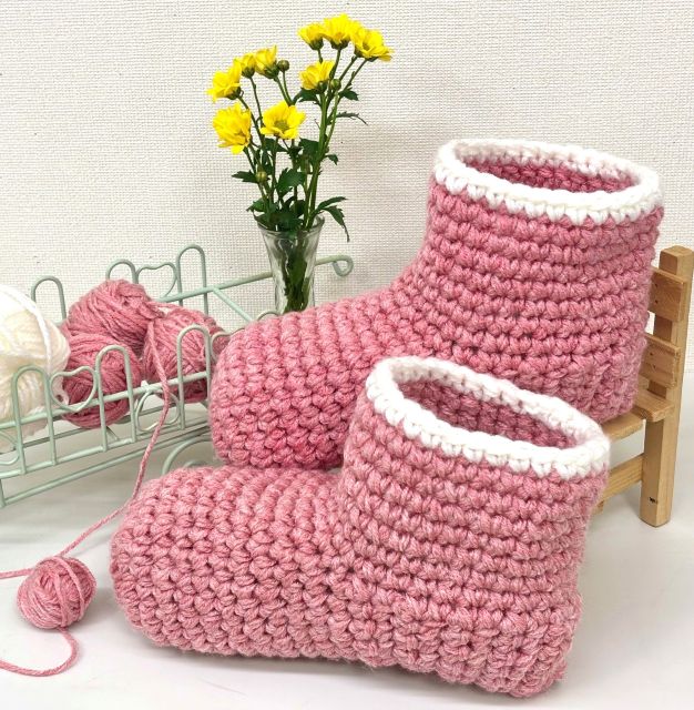 100均毛糸でつくる もこもこルームシューズ 新春号の1日体験会 1/26(月)開催