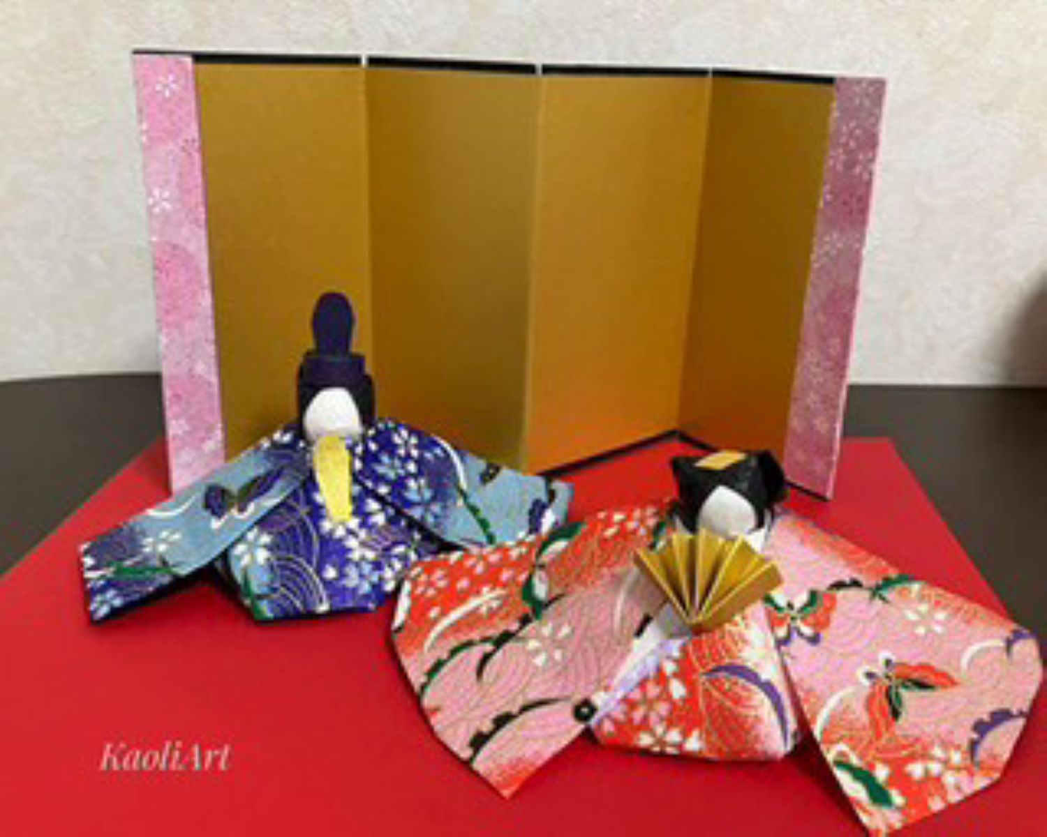 友禅和紙で作る おひなさま飾り