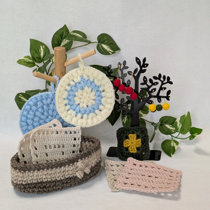 基礎コース(全6回) はじめてさんのかぎ針編み 冬の新講座 2月9日(月)スタート