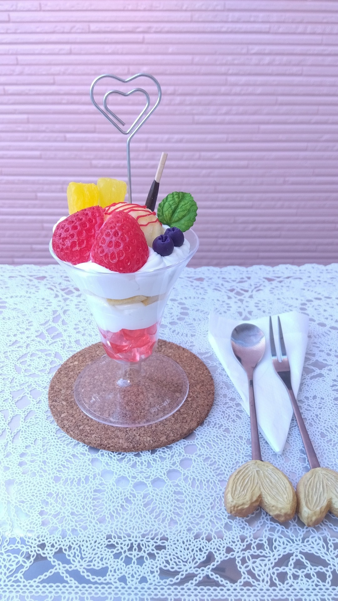 食品サンプル ★パフェメモスタンド 1day