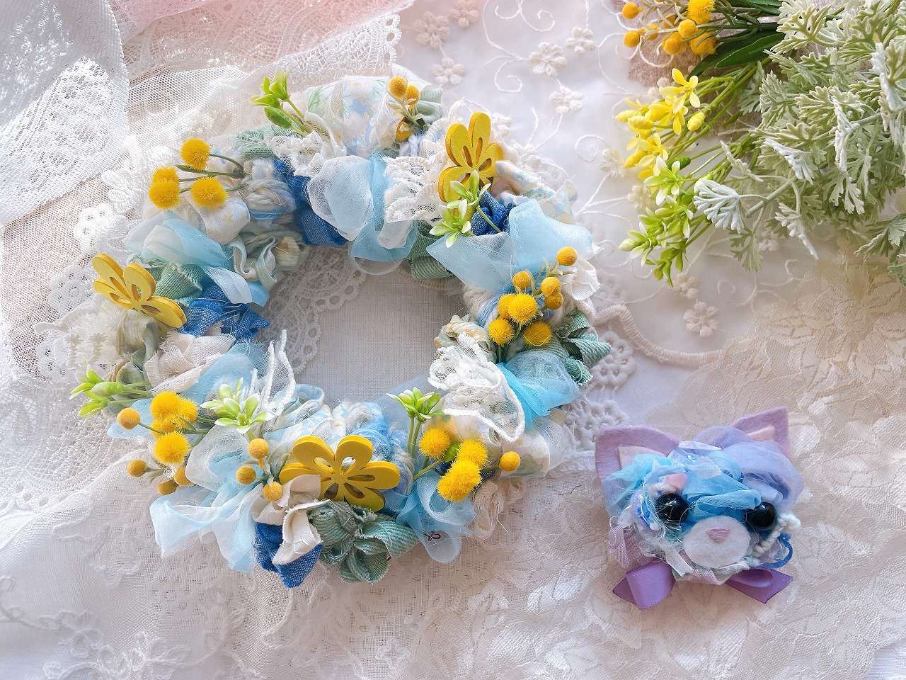 全3回   ハギレを活用した 布リースとブローチ作り