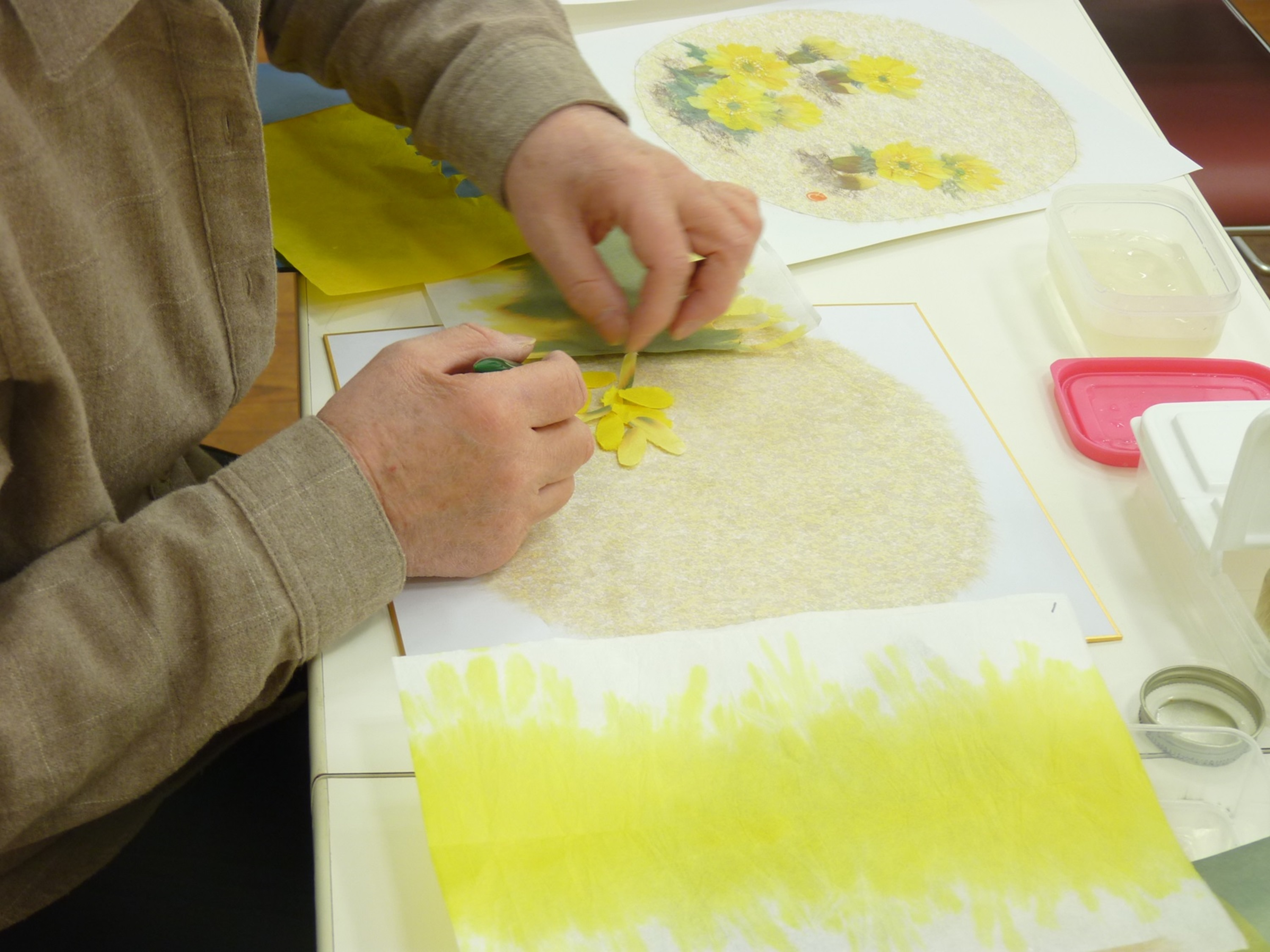 和紙で四季を描こう 和紙ちぎり絵