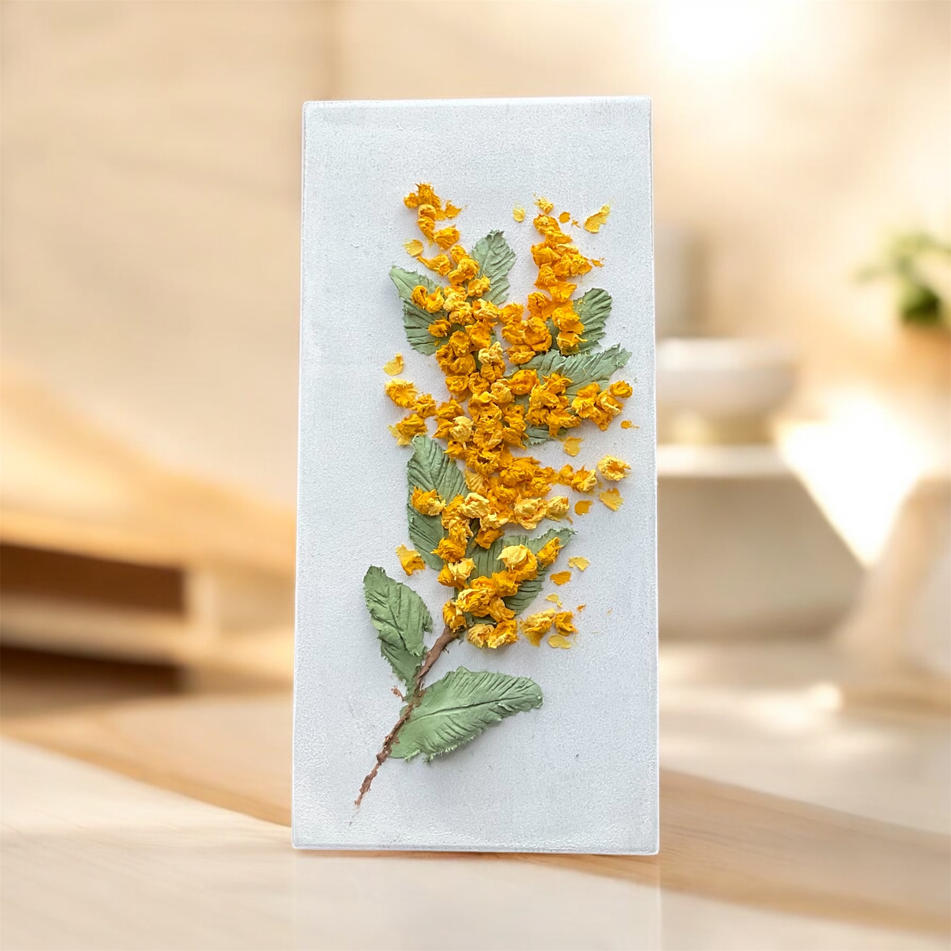 日本初のロシアンアート 石膏フラワーミモザ