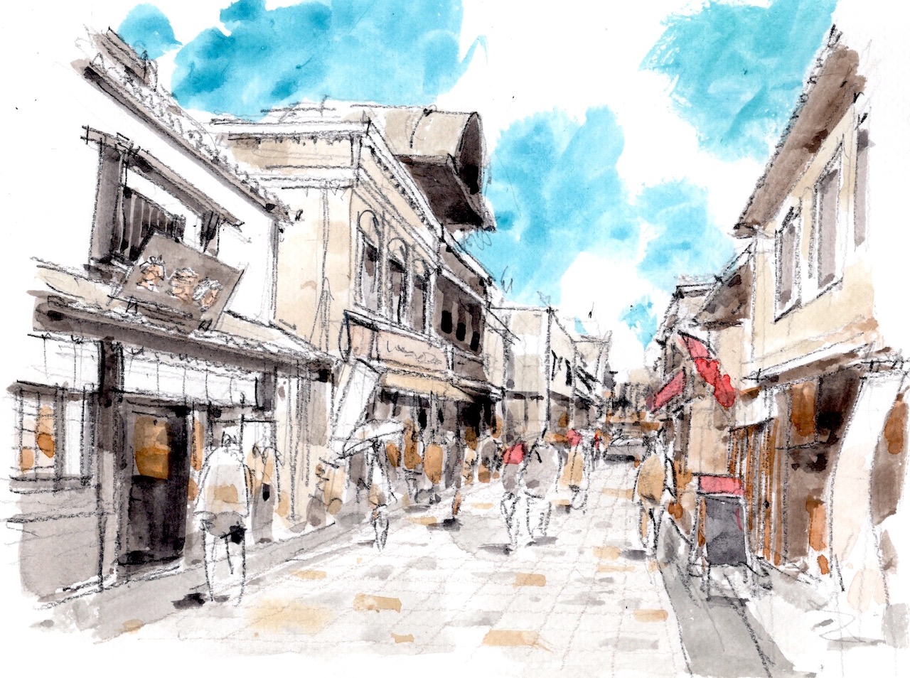 初心者でも楽しく描ける ペン画からの水彩画｜相模原カルチャー