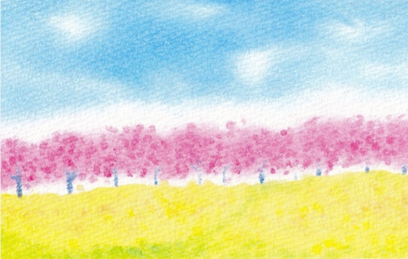 季節を楽しむ3色パステルアート