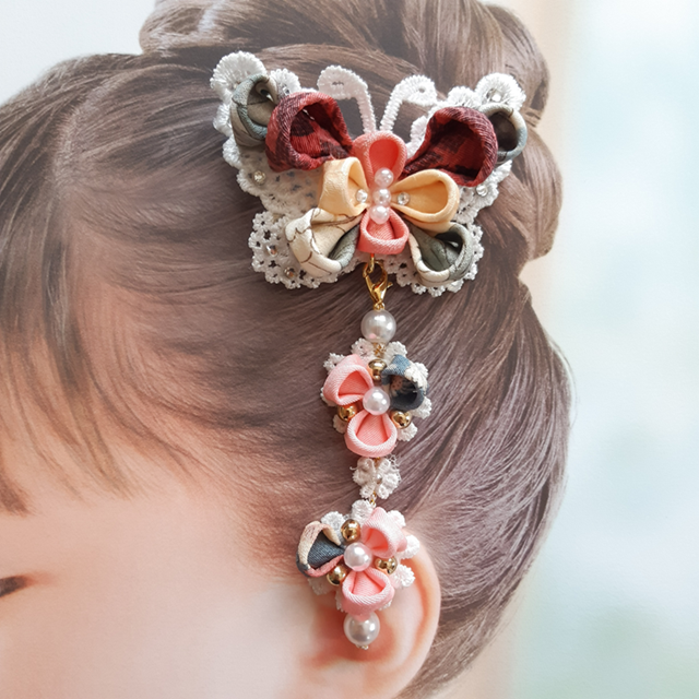 初めての方でも大丈夫!! つまみ細工で作る蝶々の髪飾り 春の1DAY講座 4/22(水)