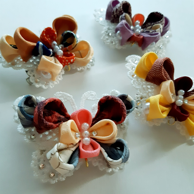 初めての方でも大丈夫!! つまみ細工で作る蝶々の髪飾り 春の1DAY講座 4/22(水)