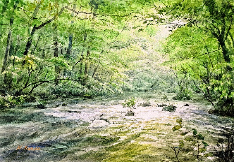 個々のレベルに合わせて 火曜日の水彩画 春の見学会4月7日21日(火)