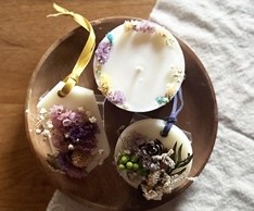 花と灯りを暮らしに。自然素材のボタニカルレッスン ボタニカルソイキャンドルとサシェ 春の1DAY講座 4/17(金)13:00～15:30