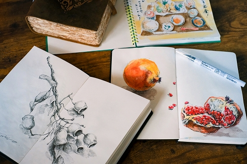 オリジナル・アートブックを作ろう 手帳スケッチ講座 春の新講座 3/22・4/12(日)特別体験会