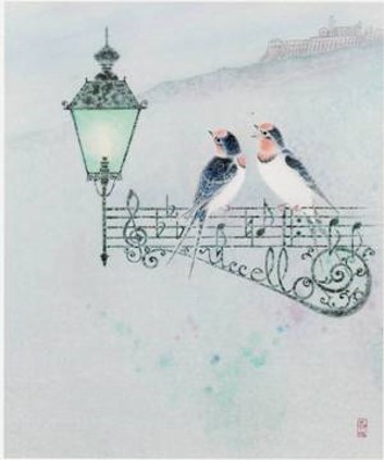 美しい岩絵具で描く 日本画(鳥山先生)