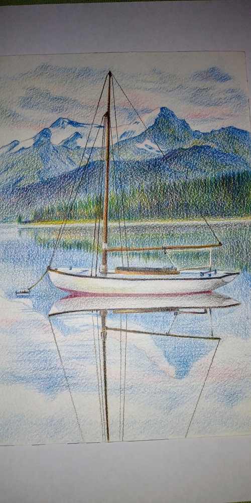 水彩色鉛筆画(15:30)