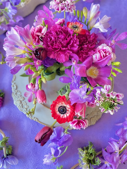 基礎から♪お洒落なアレンジとブーケを楽しむ はじめてのパリテイストフラワー 新春の新講座 4/3(金)特別体験会