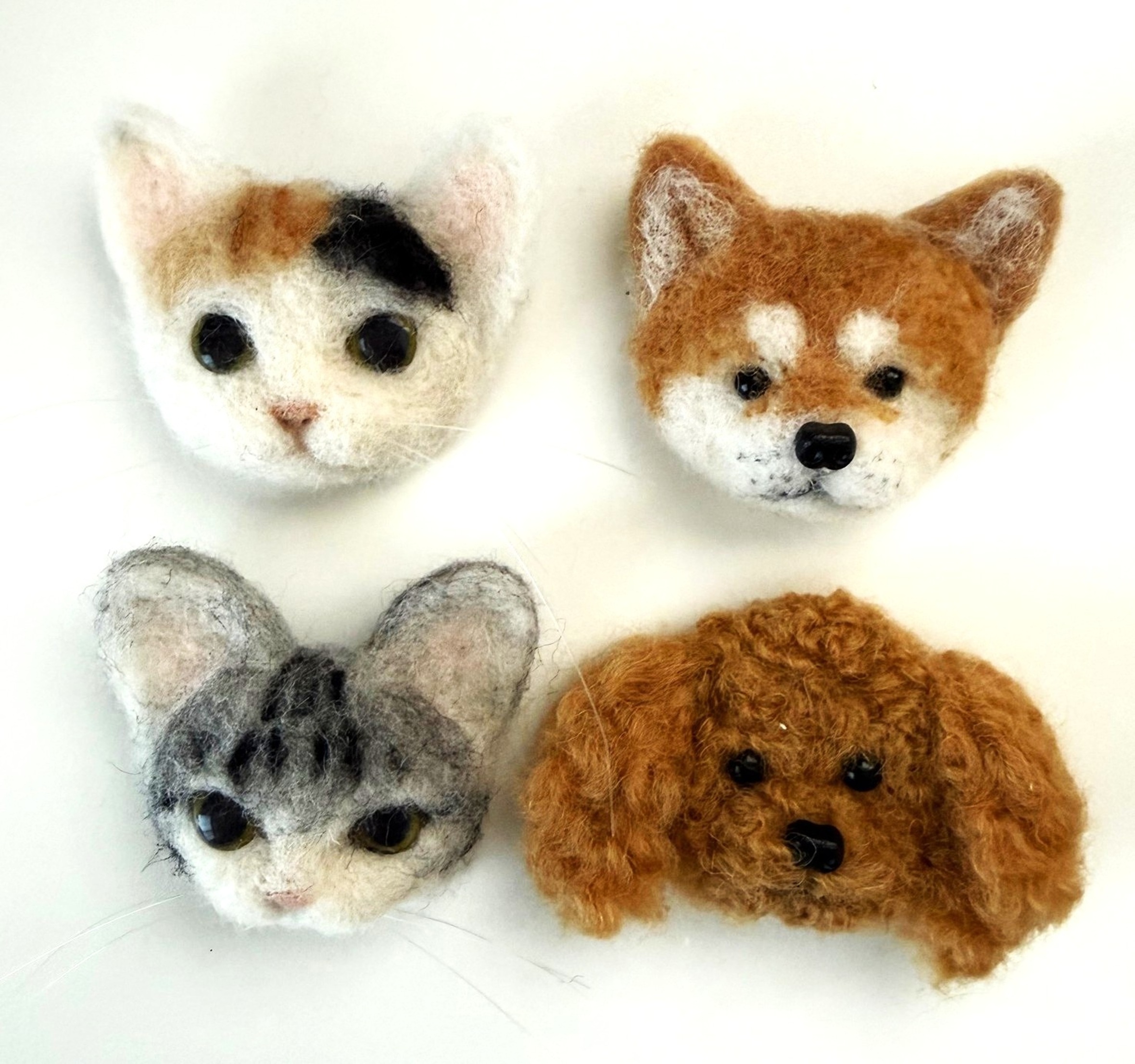 1DAY講座 親子で羊毛フェルト 犬猫ブローチをつくろう!