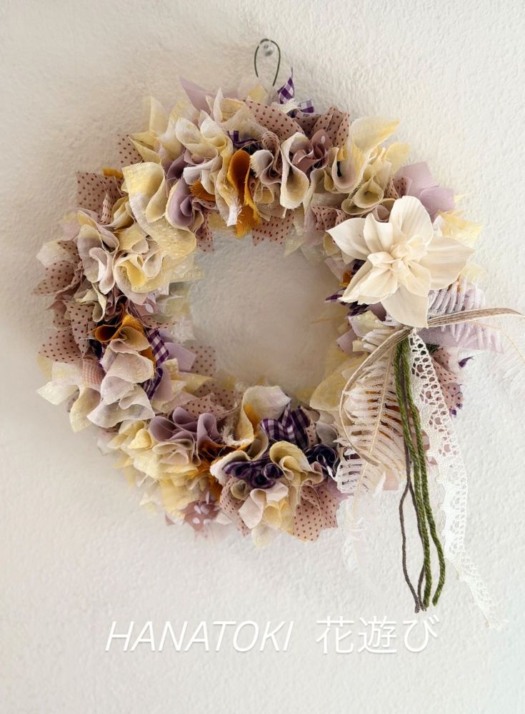 HANATOKI花遊び 春のファブリックリース 春の1DAY講座 4/11(土)13:00～15:00