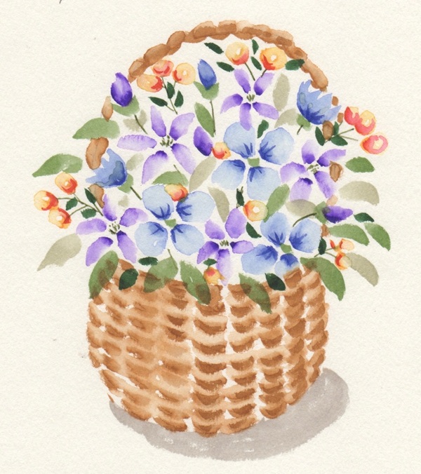 水性ブラッシュペン(カラー筆ペン)で描く お花のイラスト12ヶ月 春の新講座