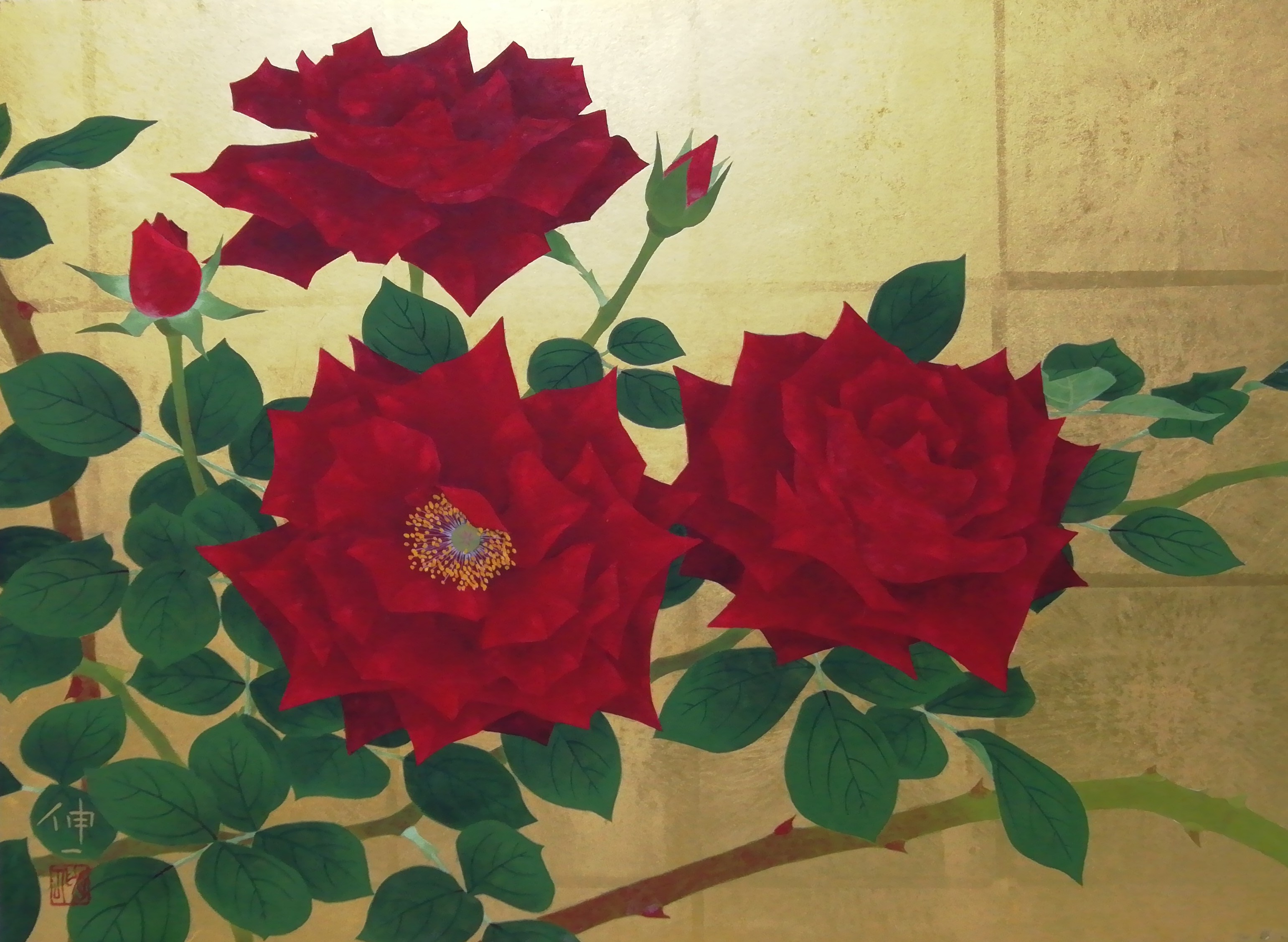 美しい色彩で描く 日本画(當川先生)