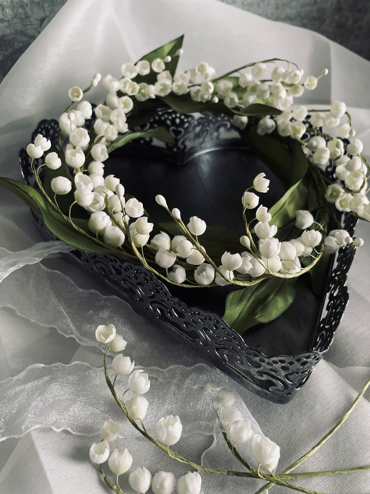 布で作る花 アートフラワー教室