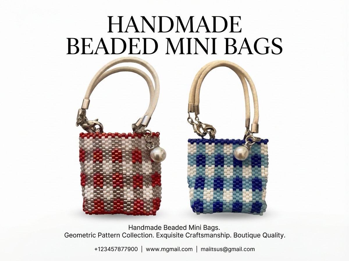 ビーズアクセサリー教室 ビーズのミニバッグチャーム【全3回】