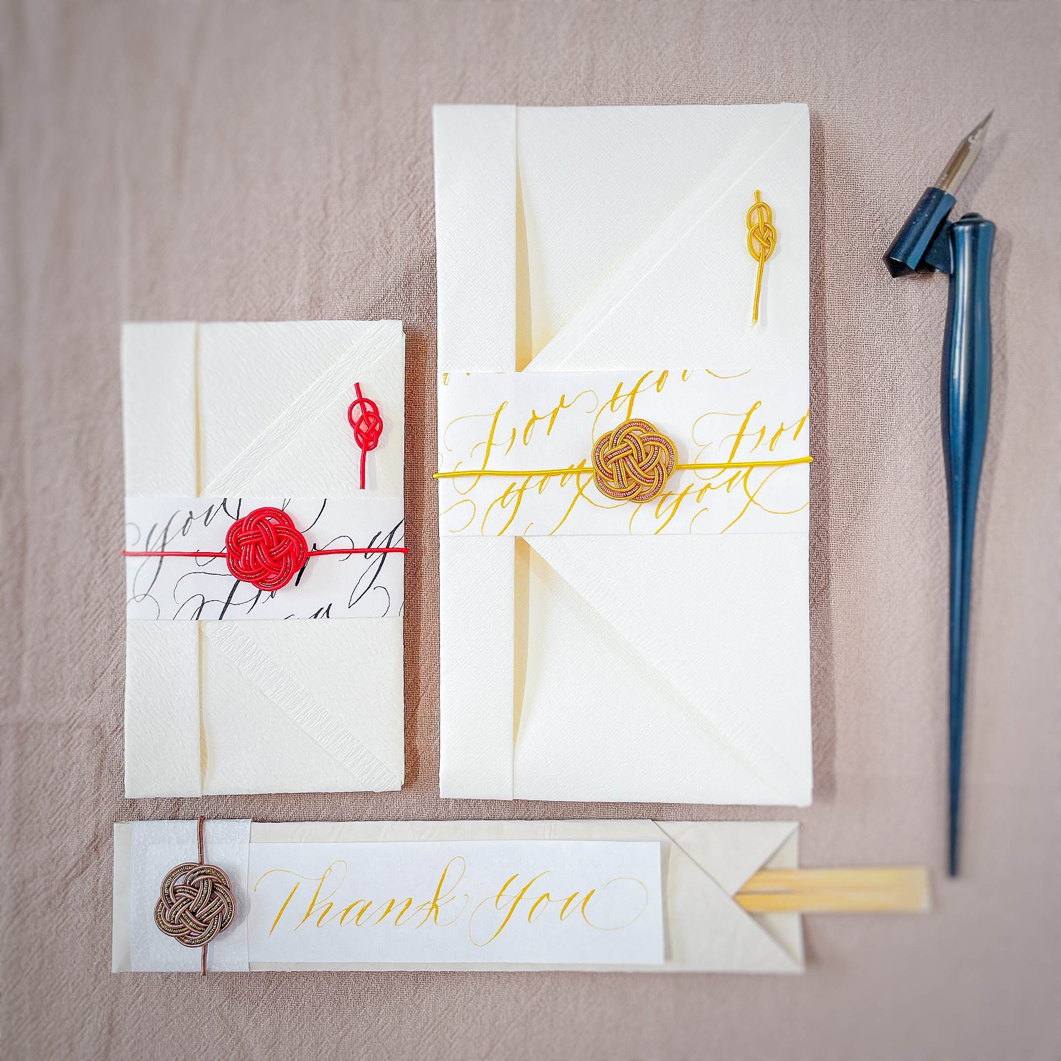 【春の新講座スペシャル】 (全2回)梅結び×カリグラフフィー 「水引文字帖」 4/3・17(金)