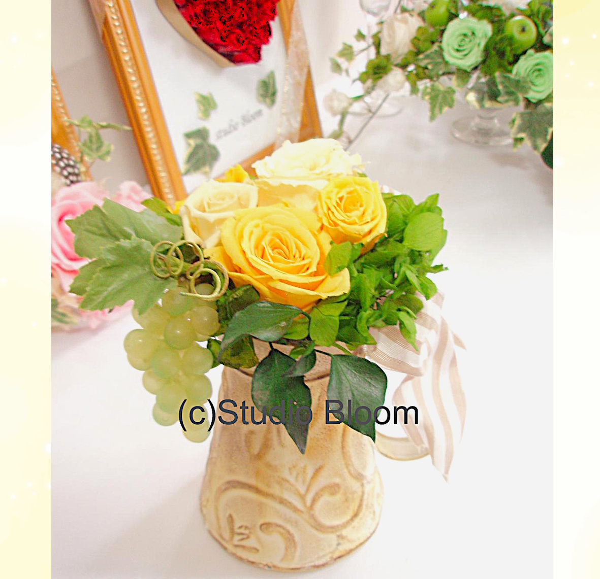 【夜にきらめくプリザーブドフラワー】 ～4/3はお得な体験日 パワーストーンカラーでアレンジメント