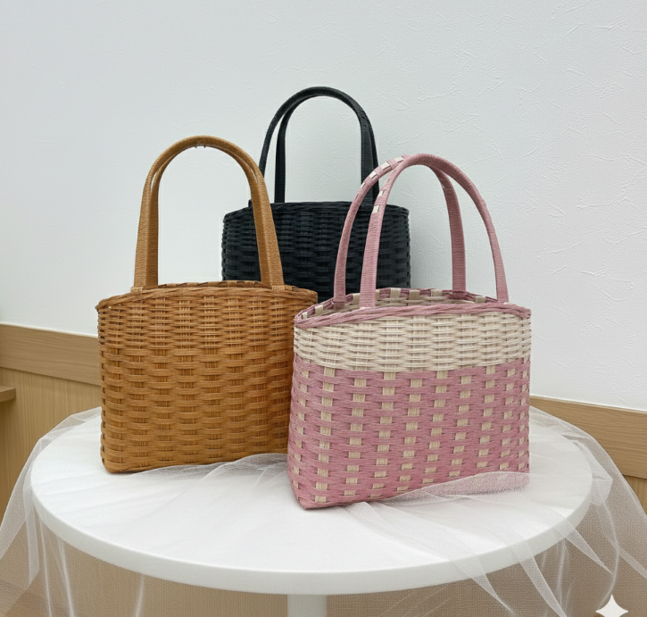 クラフトバンドで作る 春のおでかけカゴバッグ【全3回】 ★春の新講座★随時入会可能です