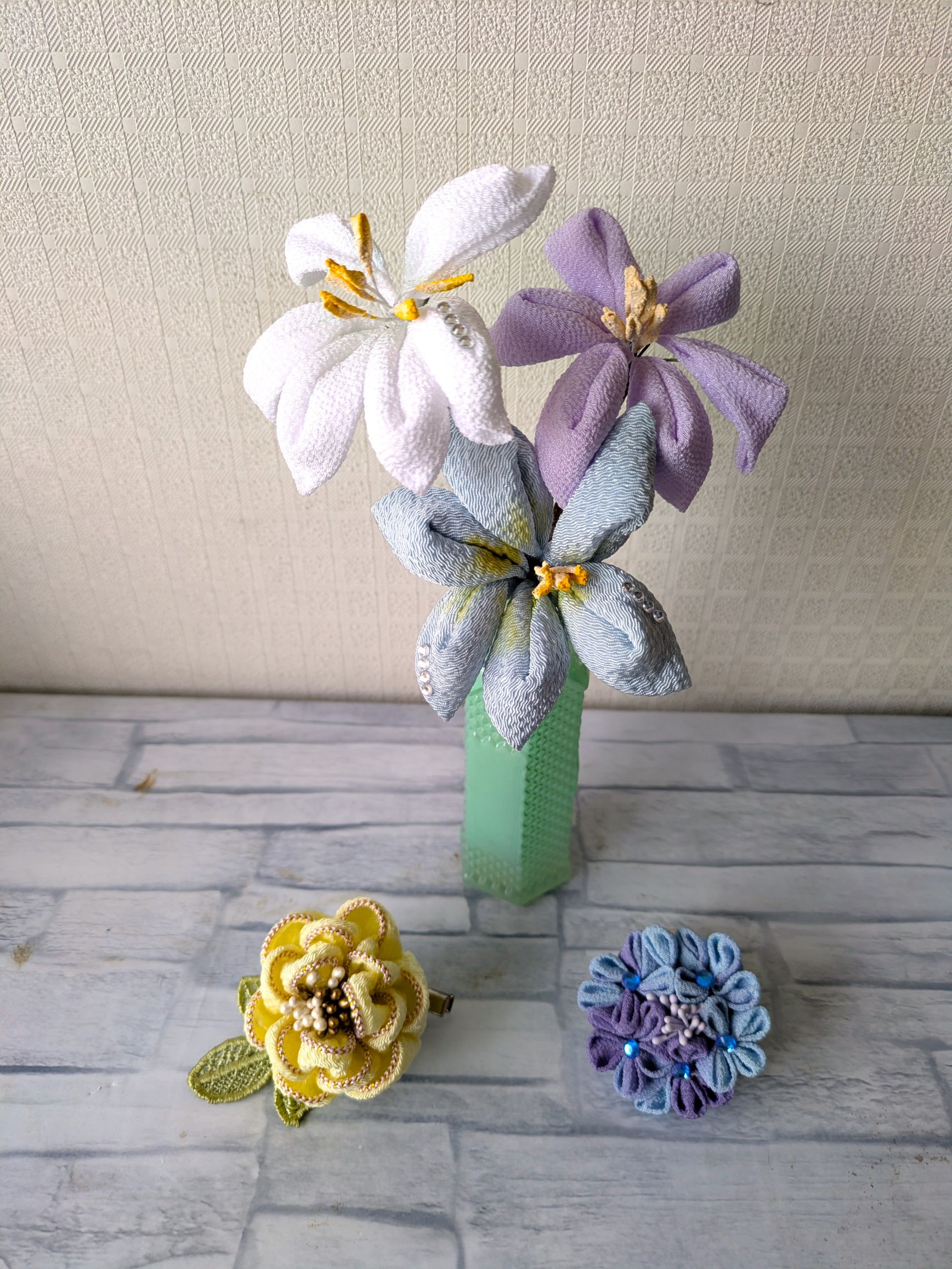 かわいい和の小物 つまみ細工で季節の花飾り 全3回 初夏の新講座 5/25(月)スタート