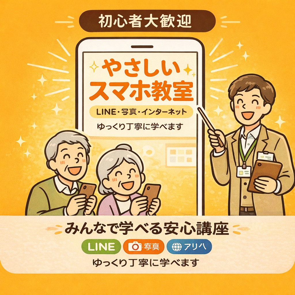 自分でできるスマホ教室 夏号新講座 6/8(月)スタート