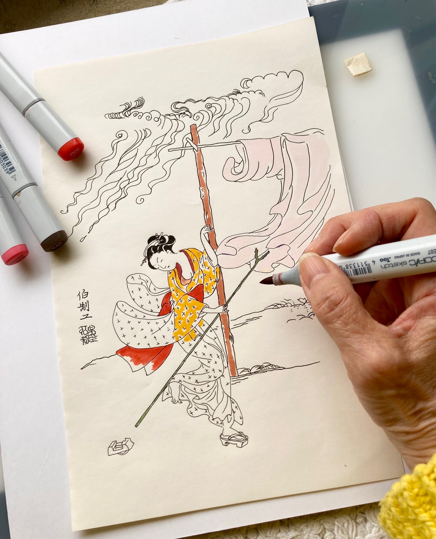 お好きな画材で塗っていこう! 浮世絵ぬり絵 夏の新講座6/7(日)特別体験会