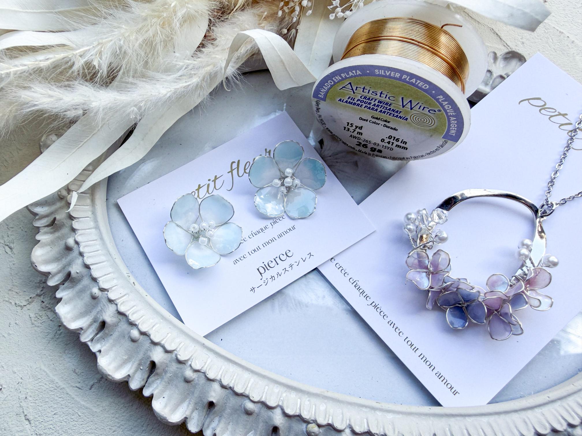 ワイヤーで作る (全3回)季節のフラワーアクセサリー 夏の新講座 6/25(木)スタート