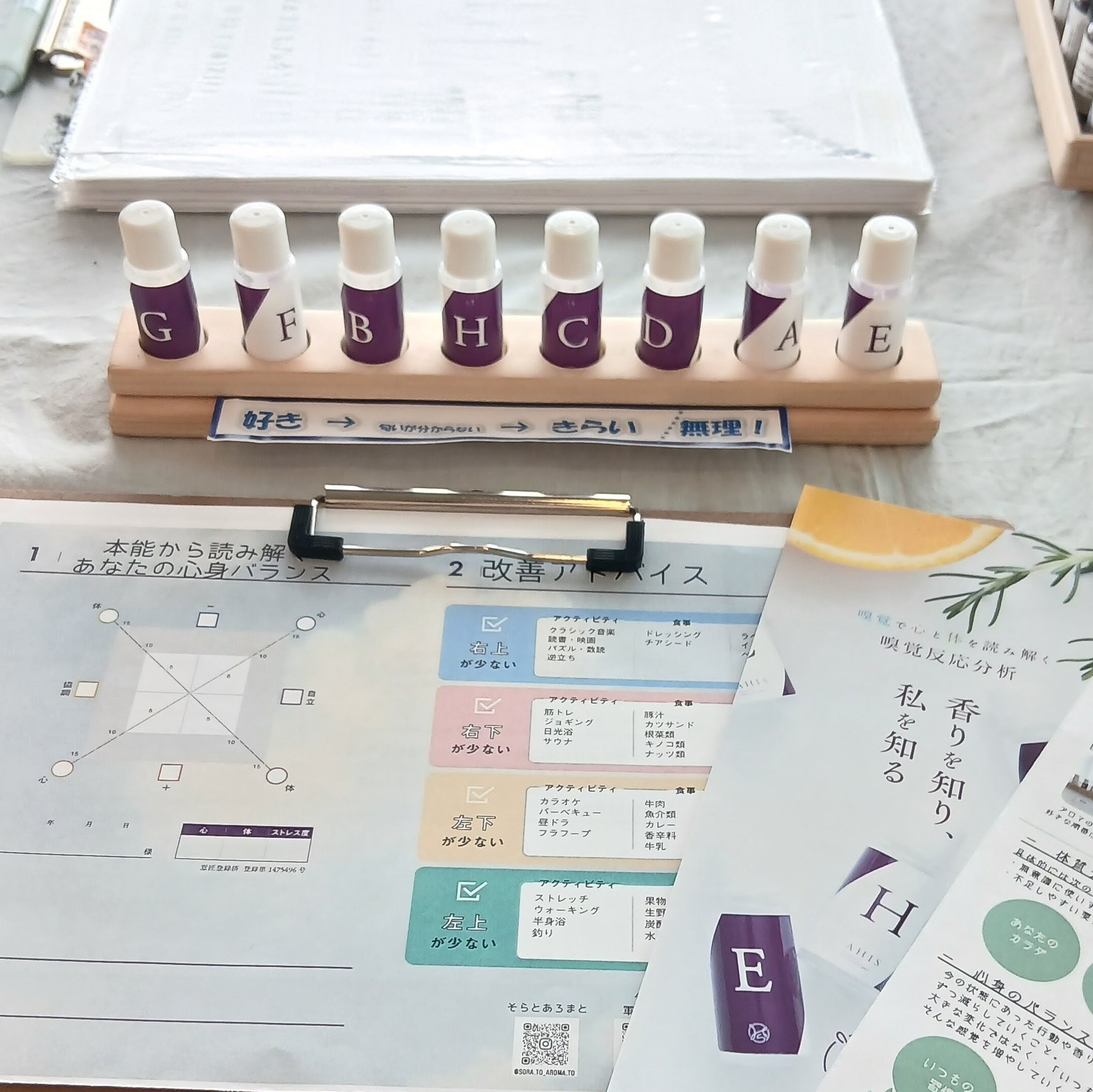 アロマの好みで自分を知りつくす 嗅覚反応分析講座 夏の新講座 5/28(木) 新講座体験会