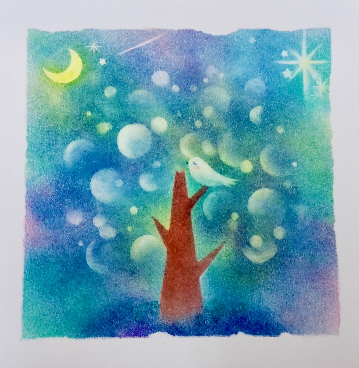 指だけで簡単に描ける パステルなごみアート