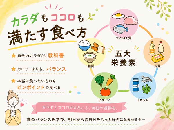 (全3回)カラダの声を聞き自分らしい食生活に がんばらないセルフ食育