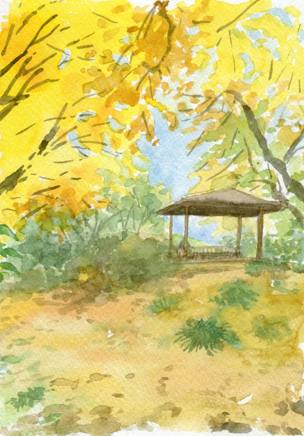 人と自然の風景 水彩イラスト画｜塚口カルチャーセンター｜ダイエー