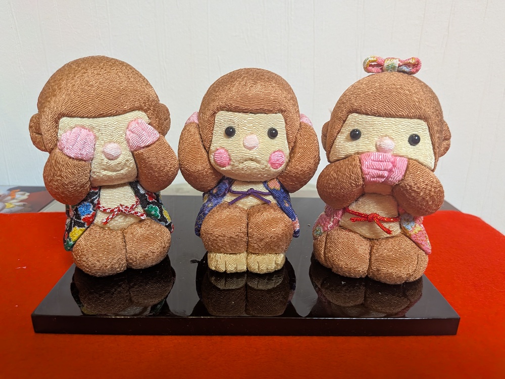 「三猿」を作りましょう《全3回》 木目込人形教室 秋の新講座 10/27(火)スタート