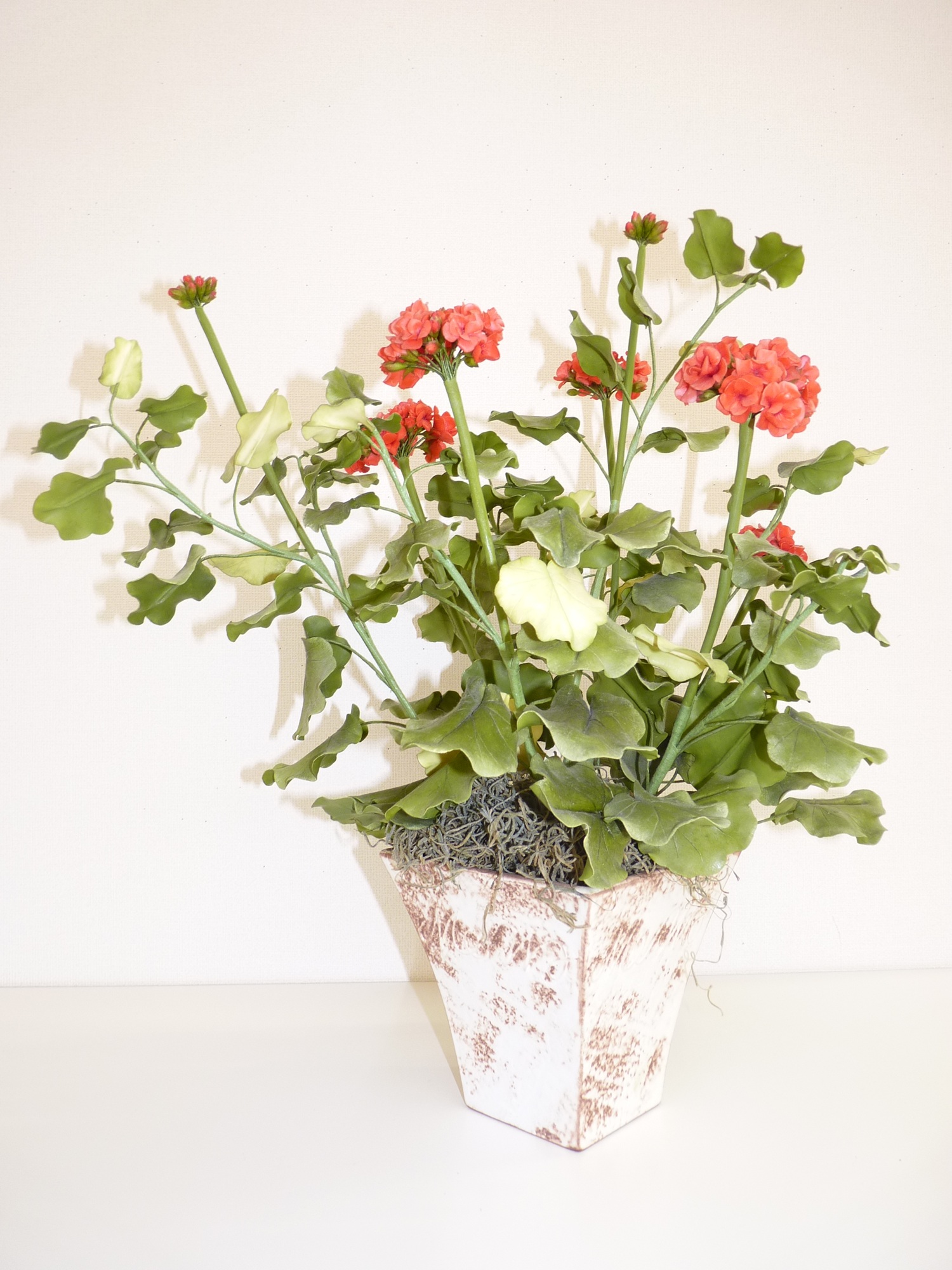 粘土でつくるフレッシュフラワー マスコアートの花(入門・基礎科)